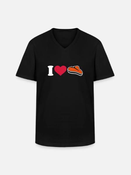 Steak - Männer-T-Shirt mit V-Ausschnitt - Schwarz