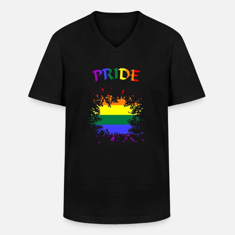 LGBTQ Pride - Männer-T-Shirt mit V-Ausschnitt - Schwarz