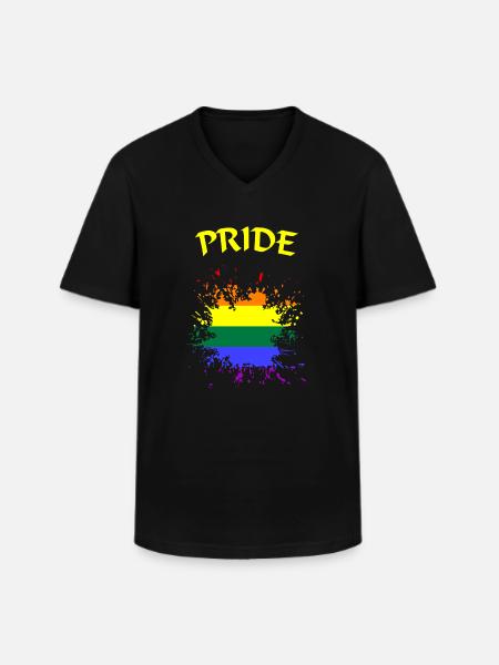 LGBTQ Pride - Männer-T-Shirt mit V-Ausschnitt - Schwarz