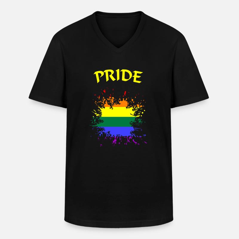 LGBTQ Pride - Männer-T-Shirt mit V-Ausschnitt - Schwarz