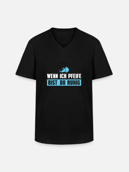 Schiedsrichter Pfeife Fußballschiri - Männer-T-Shirt mit V-Ausschnitt - Schwarz