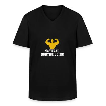 Natural Bodybuilding - Männer-T-Shirt mit V-Ausschnitt - Schwarz - Vorne - AI Model Male 178 dark (178cm)