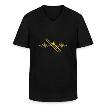Orchester Musik Posaune Posaunist Geschenkidee - Männer-T-Shirt mit V-Ausschnitt - Schwarz - Vorne - AI Model Male 178 dark (178cm)