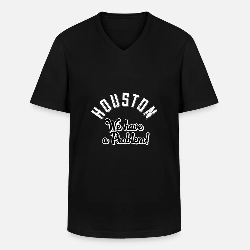 Houston we have a problem - Men's V-Neck T-Shirt - black