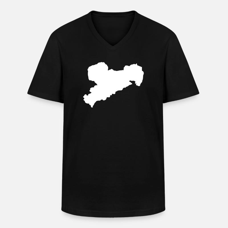 Sachsen - Männer-T-Shirt mit V-Ausschnitt - Schwarz