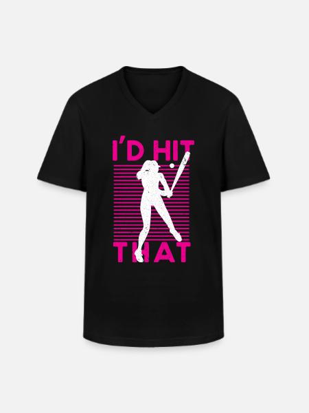 Baseball Baseball Bat Baseball Player - Men's V-Neck T-Shirt - black