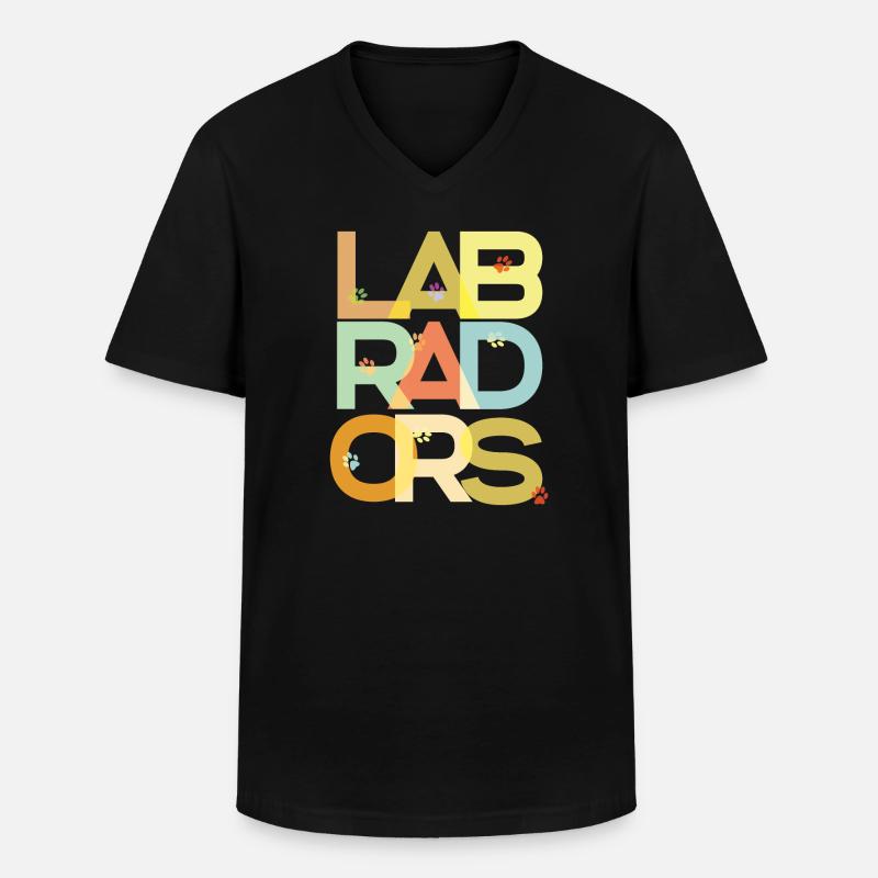 Labrador Hund Labradore - Männer-T-Shirt mit V-Ausschnitt - Schwarz