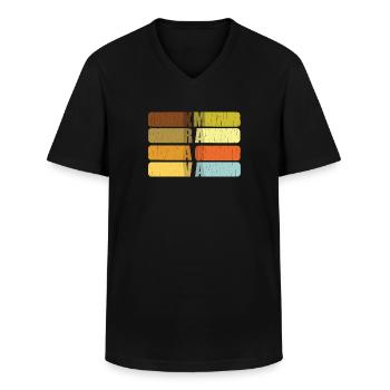 Krav Maga Rétro Vintage - T-shirt col V Homme - noir - Devant - AI Model Male 178 dark (178cm)
