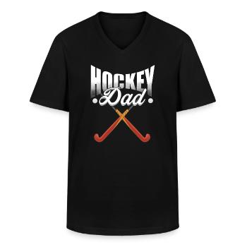 Feldhockey Papa - Männer-T-Shirt mit V-Ausschnitt - Schwarz - Vorne - AI Model Male 178 dark (178cm)