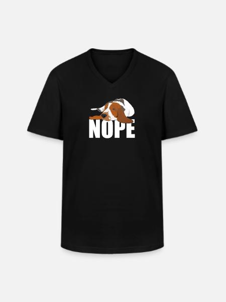 Basset Hound Nope - Men's V-Neck T-Shirt - black