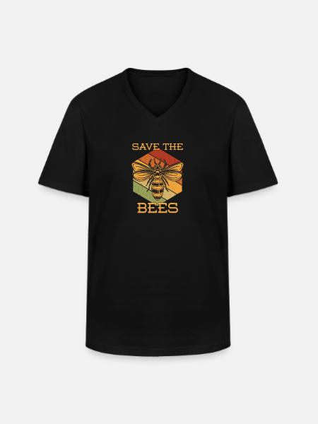Save The Bees - Men's V-Neck T-Shirt - black