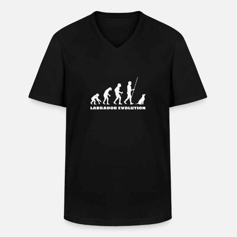 Labrador evolution - Men's V-Neck T-Shirt - black