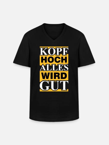 alles wird gut - Männer-T-Shirt mit V-Ausschnitt - Schwarz