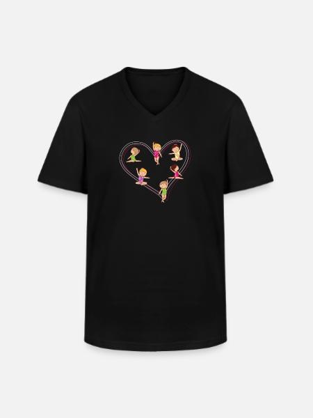 Tumbling & Gymnastics - I love gymnastics - Men's V-Neck T-Shirt - black