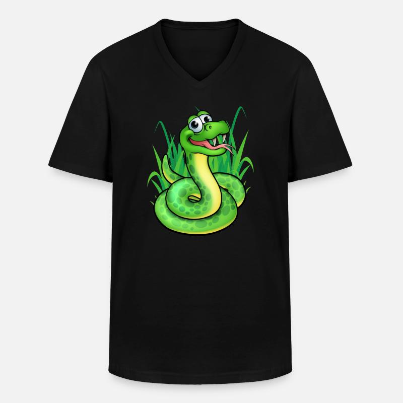 Schlange - Männer-T-Shirt mit V-Ausschnitt - Schwarz