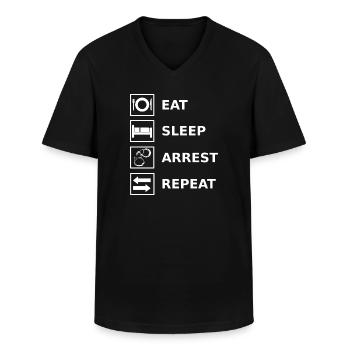 Police Policeman Policewoman Humor - Men's V-Neck T-Shirt - black - Front - AI Model Male 178 dark (178cm)