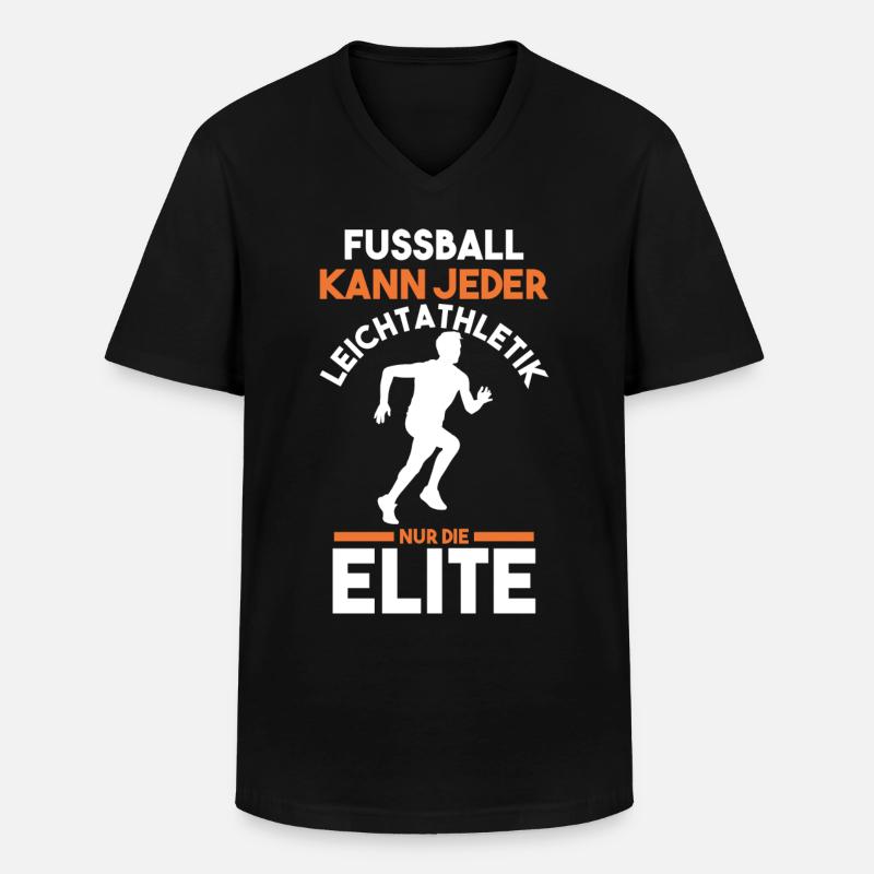 Leichtathletik - Männer-T-Shirt mit V-Ausschnitt - Schwarz