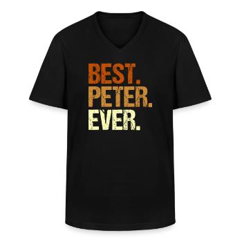 Peter - Männer-T-Shirt mit V-Ausschnitt - Schwarz - Vorne - AI Model Male 178 dark (178cm)