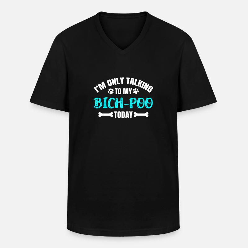 Bich-Poo - Männer-T-Shirt mit V-Ausschnitt - Schwarz