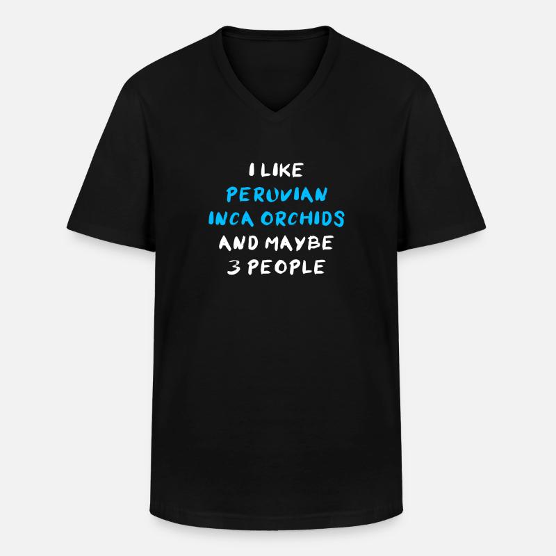 Peruvian Inca Orchid - Männer-T-Shirt mit V-Ausschnitt - Schwarz