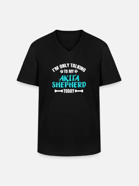 Akita Shepherd - Men's V-Neck T-Shirt - black
