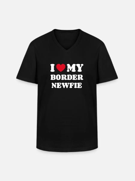 J’aime ma frontière Newfie - T-shirt col V Homme - noir