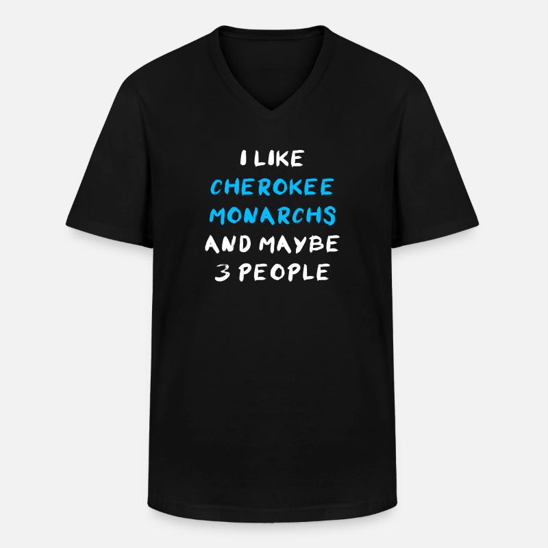 Cherokee Monarch - Männer-T-Shirt mit V-Ausschnitt - Schwarz