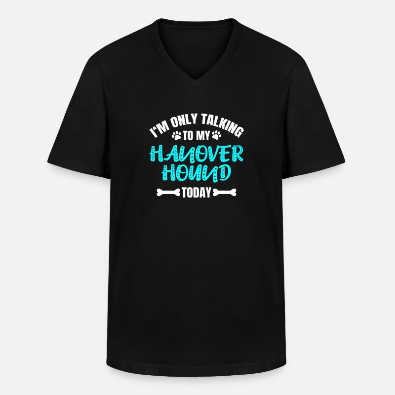 Hanover Hound - Männer-T-Shirt mit V-Ausschnitt - Schwarz
