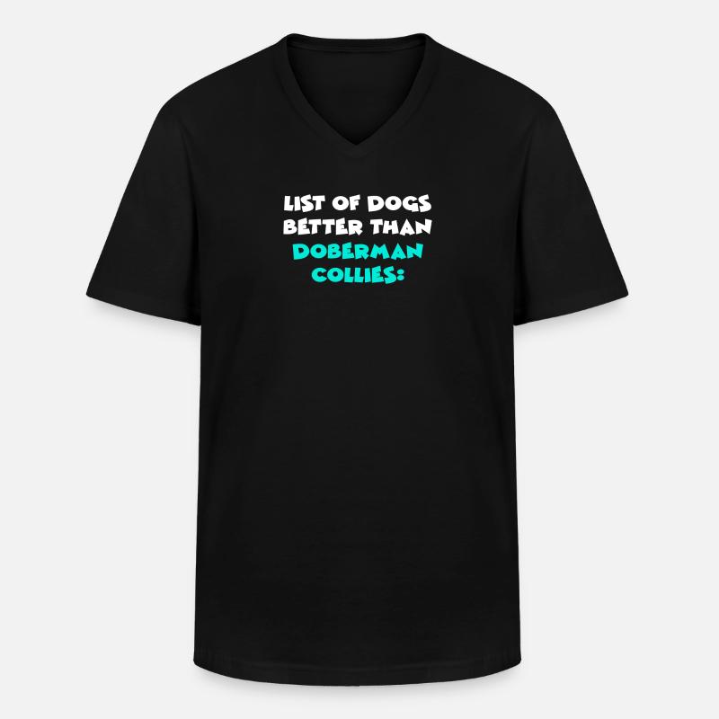 Doberman Collies - Männer-T-Shirt mit V-Ausschnitt - Schwarz