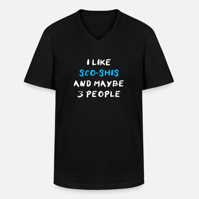 Sco-Shi - Männer-T-Shirt mit V-Ausschnitt - Schwarz