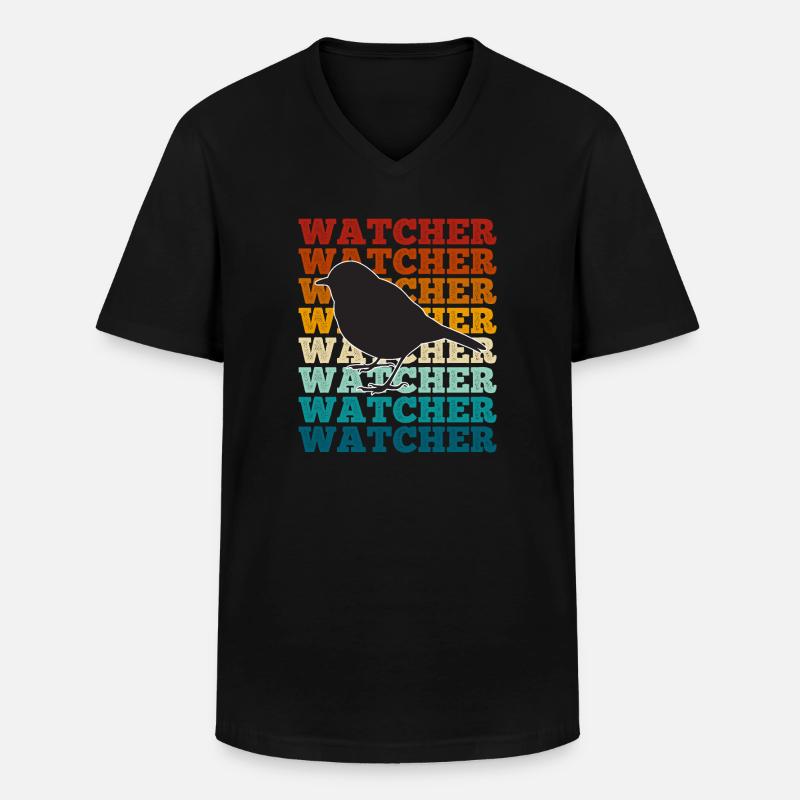 Vögel Vogelbeobachter - Männer-T-Shirt mit V-Ausschnitt - Schwarz