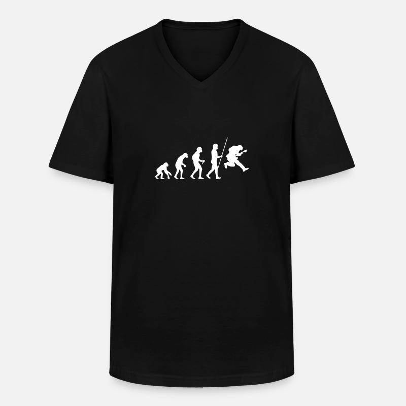 Évolution du guitariste - T-shirt col V Homme - noir