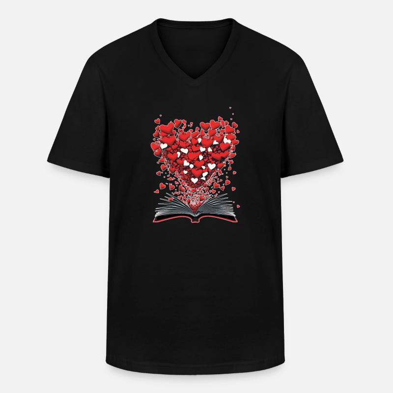 Ich liebe Bücher - Männer-T-Shirt mit V-Ausschnitt - Schwarz