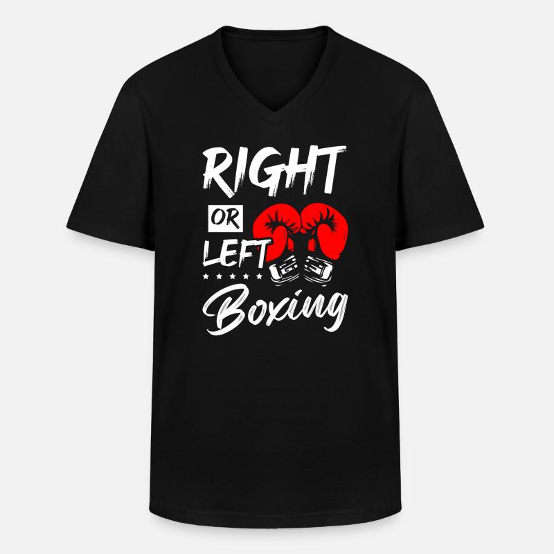 Right or Left Boxing - Männer-T-Shirt mit V-Ausschnitt - Schwarz