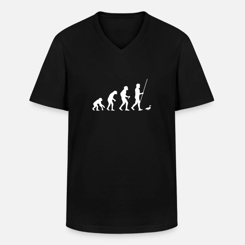 Évolution du canard - T-shirt col V Homme - noir