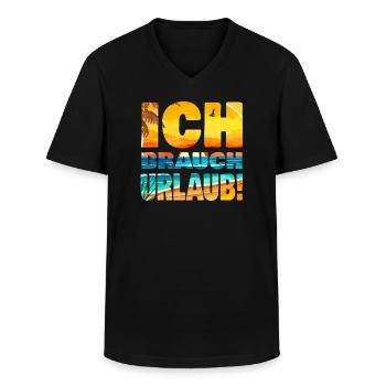 Brauche Urlaub Burnout Stress ausruhen Erholung - Männer-T-Shirt mit V-Ausschnitt - Schwarz - Vorne - AI Model Male 178 dark (178cm)