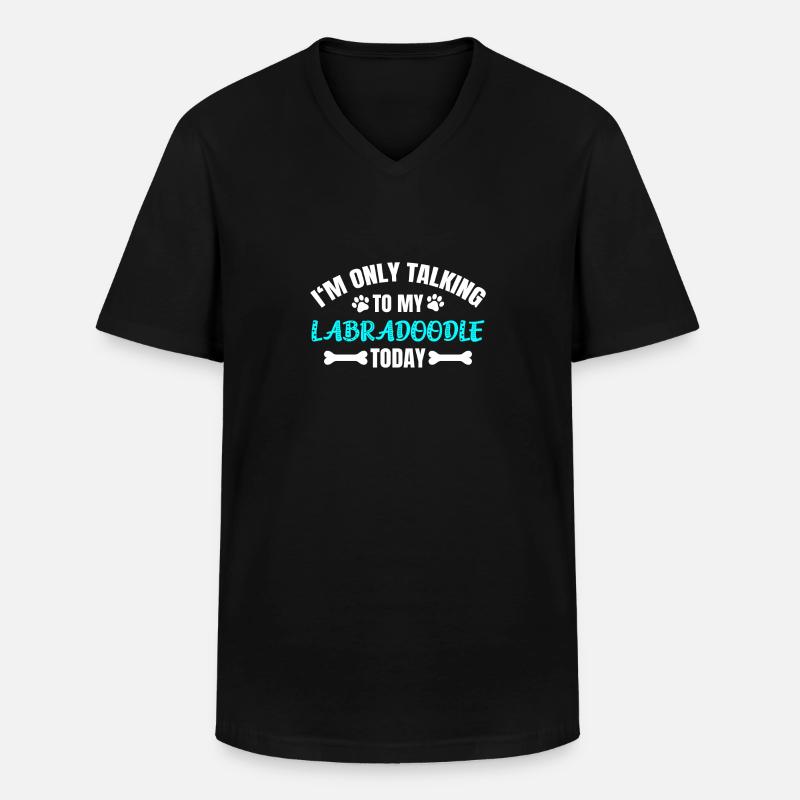 Labradoodle - Männer-T-Shirt mit V-Ausschnitt - Schwarz