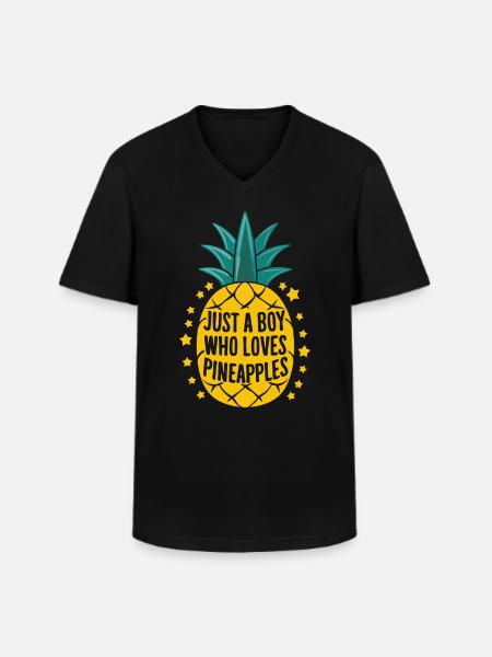 Pineapple tropical hawaiian fruit - Men's V-Neck T-Shirt - black
