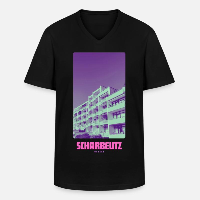 Scharbeutz Ostsee - Männer-T-Shirt mit V-Ausschnitt - Schwarz