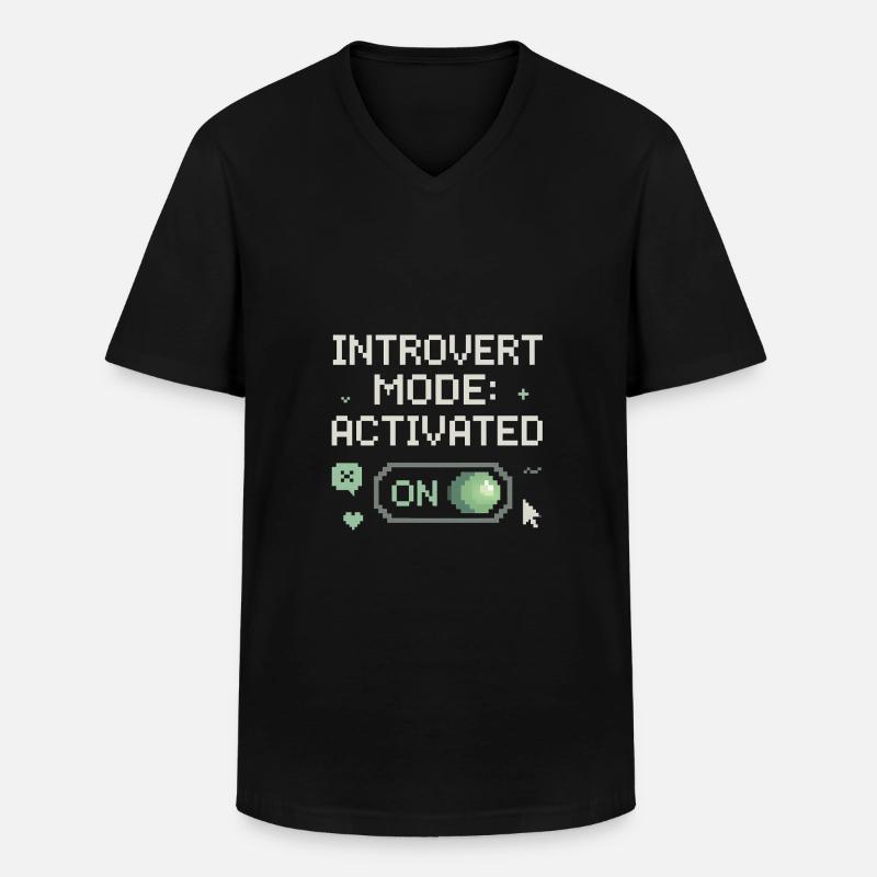 Introverted mode on - Men's V-Neck T-Shirt - black