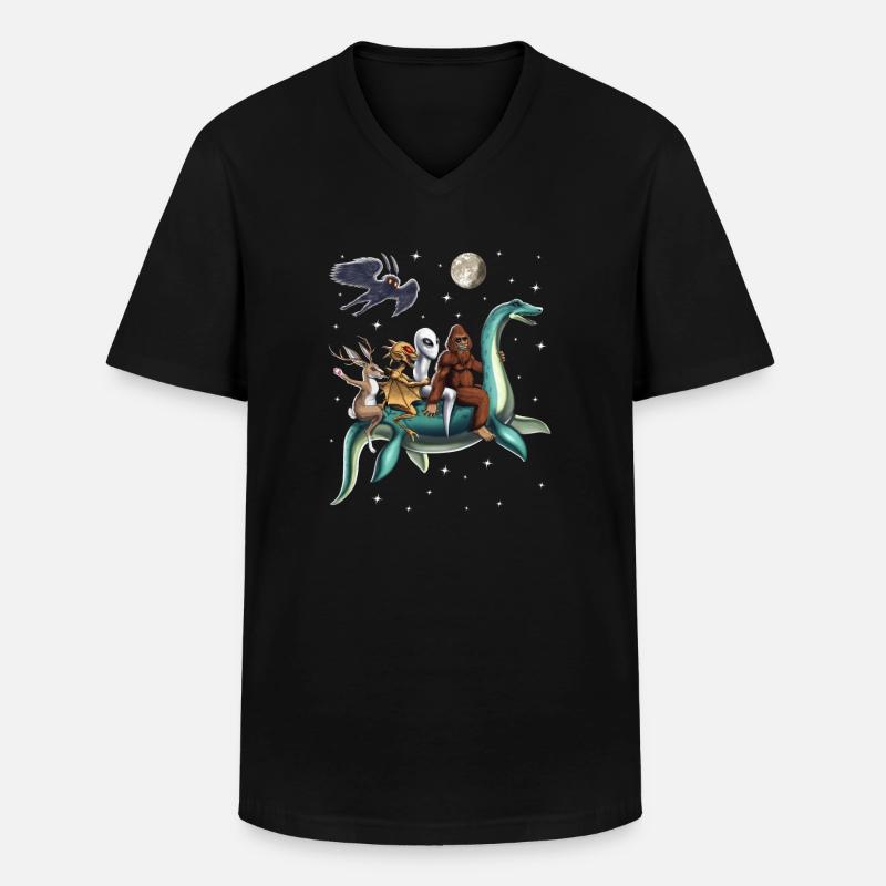 Die Reise der Kryptiden - Männer-T-Shirt mit V-Ausschnitt - Schwarz