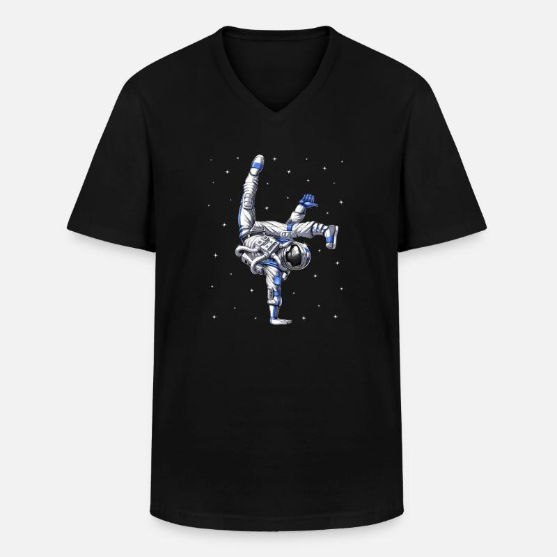 Astronaut Capoeira Dancer - Men's V-Neck T-Shirt - black