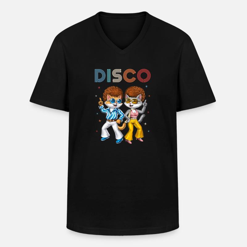 Chats disco T-shirt col V Homme