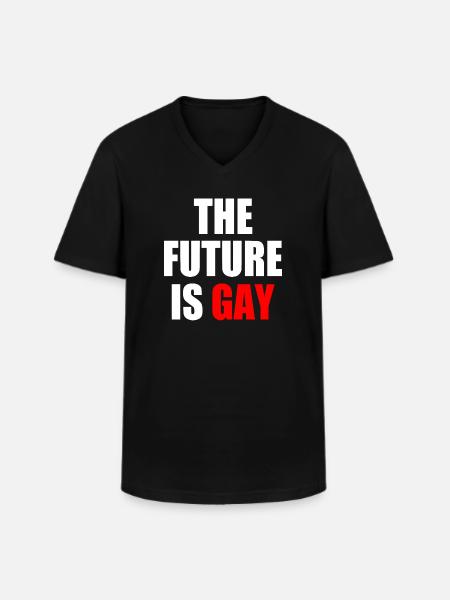 The future is gay - Men's V-Neck T-Shirt - black