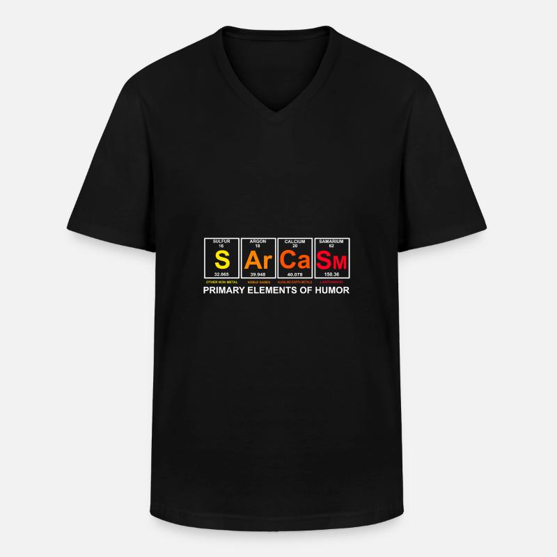 Sarcasm Elements Funny Chemistry - Men's V-Neck T-Shirt - black