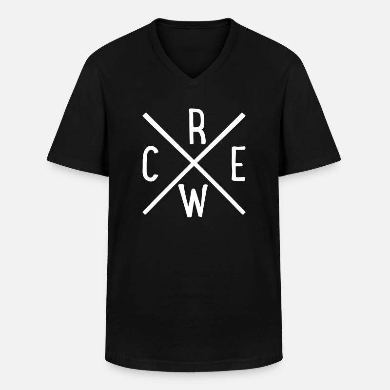 Crew - Männer-T-Shirt mit V-Ausschnitt - Schwarz