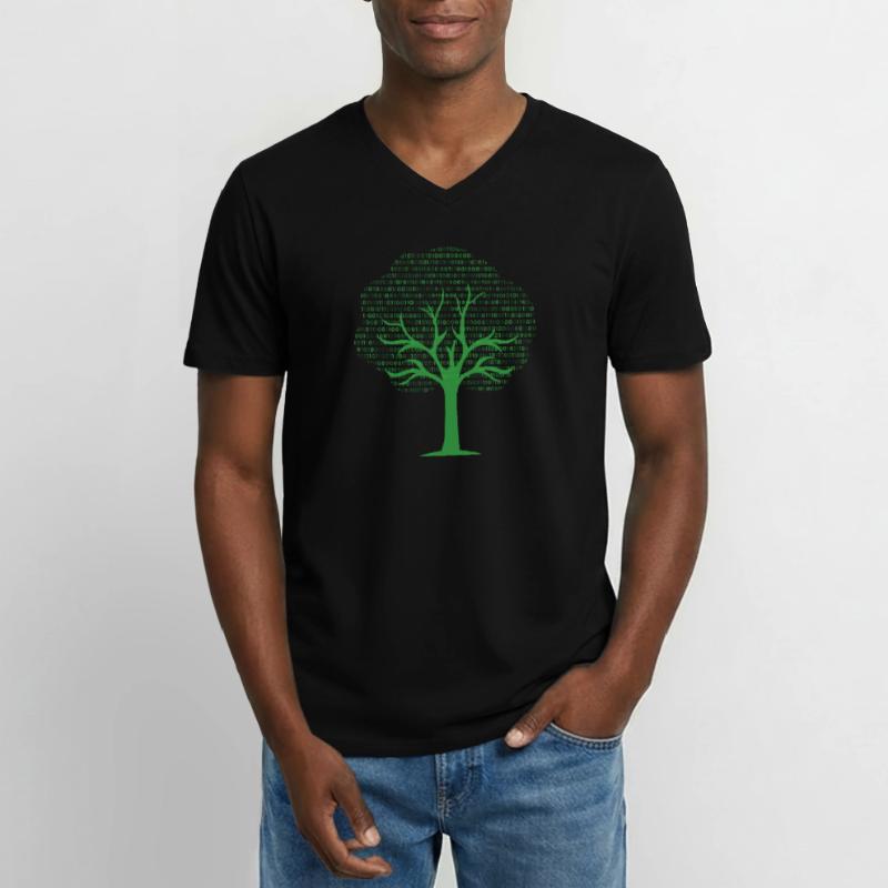 Binary Tree... Programmierer & Nerd Männer-T-Shirt mit V-Ausschnitt