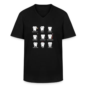 Zähne - Männer-T-Shirt mit V-Ausschnitt - Schwarz - Vorne - AI Model Male 178 dark (178cm)