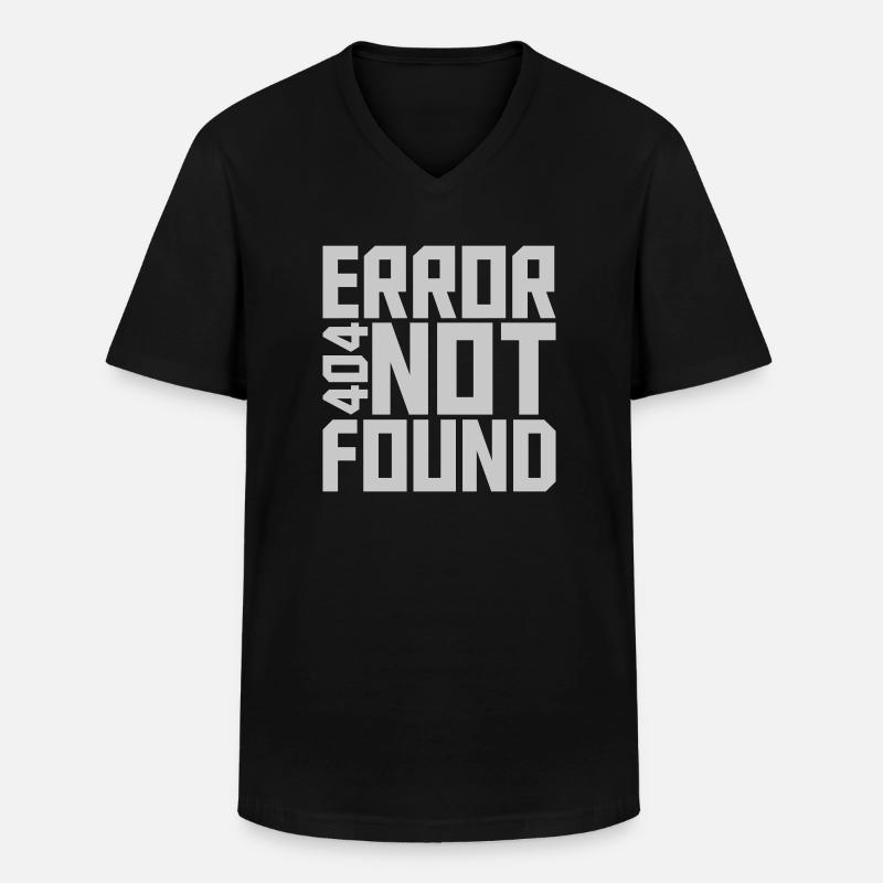 Error 404 not found - Männer-T-Shirt mit V-Ausschnitt - Schwarz