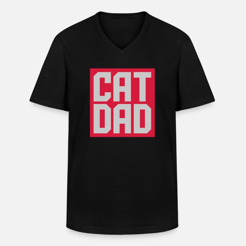 Schild Cat Dad Design - Männer-T-Shirt mit V-Ausschnitt - Schwarz